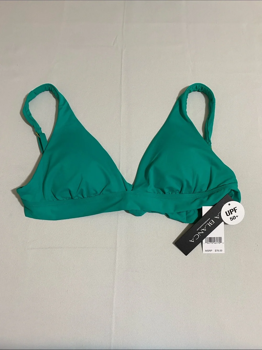LA BLANCA Solid Green Bikini Top Women's Size 8